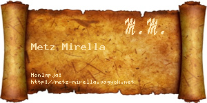 Metz Mirella névjegykártya